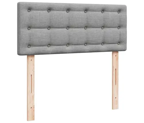 Atsperu Gulta Ar Matraci, Gaiši Pelēka Audums, 120X190 Cm Vidaxl