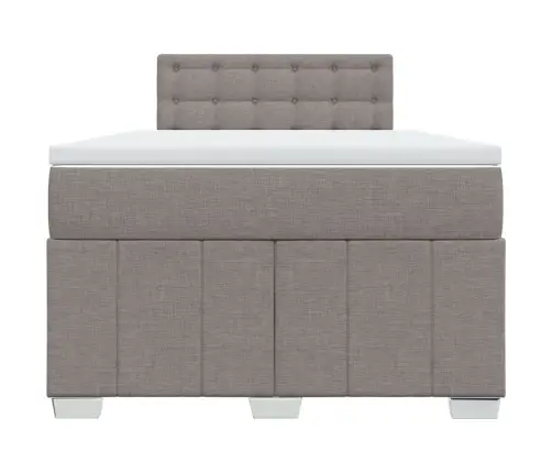 Atsperu Gulta Ar Matraci, Pelēkbrūns Audums, 120X190 Cm Vidaxl