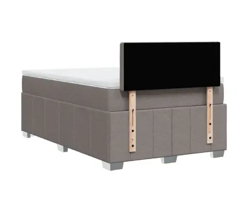 Atsperu Gulta Ar Matraci, Pelēkbrūns Audums, 120X190 Cm Vidaxl