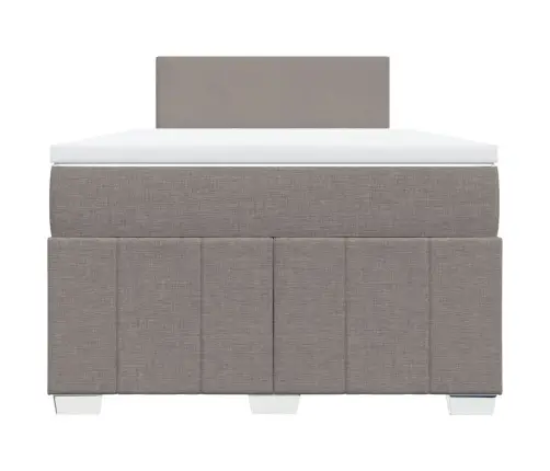 Atsperu Gultas Rāmis Ar Matraci, Pelēkbrūns, 120X200 Cm, Audums Vidaxl