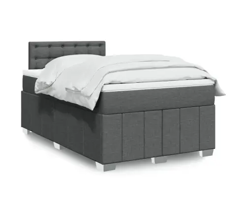 Atsperu Gulta Ar Matraci, Tumši Pelēka Audums, 120X200Cm Vidaxl