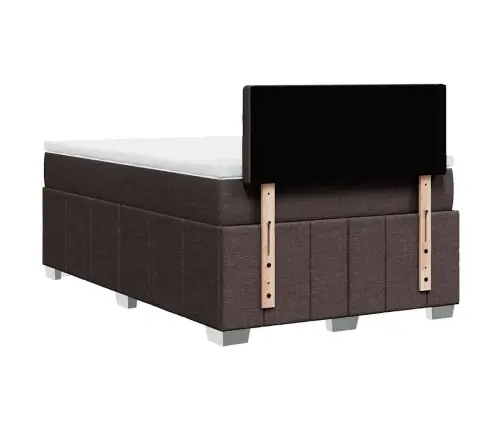 Atsperu Gultas Rāmis Ar Matraci, Tumši Brūna, 120X200Cm, Audums Vidaxl