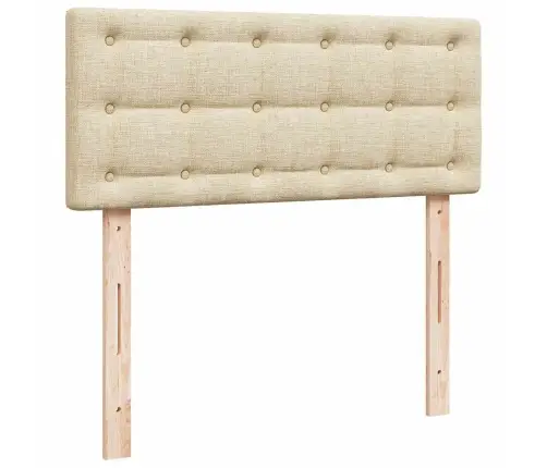 Atsperu Gultas Rāmis Ar Matraci, Krēmkrāsas, 120X200 Cm, Audums Vidaxl