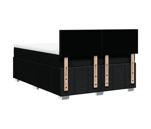 Atsperu Gulta Ar Matraci, Melna Audums, 140X190 Cm Vidaxl