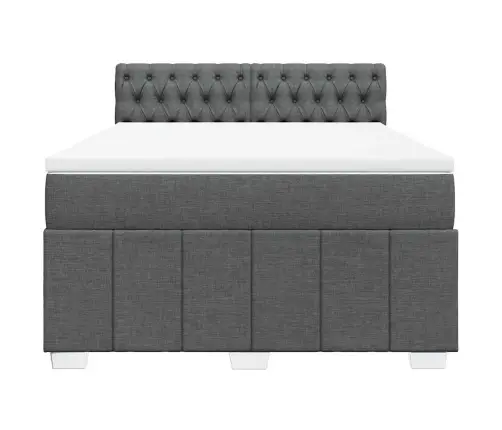 Atsperu Gulta Ar Matraci, Tumši Pelēka Audums, 140X190 Cm Vidaxl