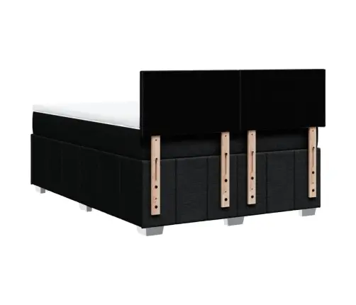 Atsperu Gulta Ar Matraci, Melna, 140X200 Cm, Audums Vidaxl