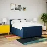Atsperu Gulta Ar Matraci, Zils, 140X200 Cm, Audums Vidaxl