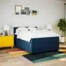 Atsperu Gulta Ar Matraci, Zils, 160X200 Cm, Audums Vidaxl