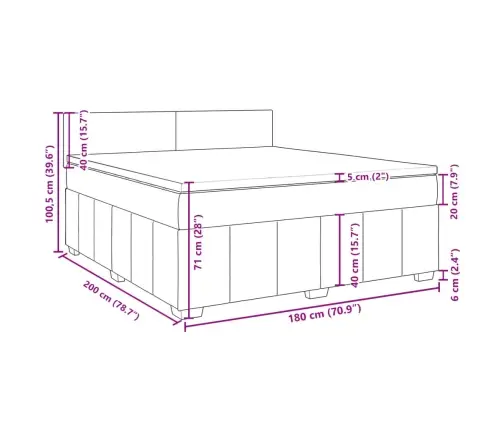Atsperu Gulta Ar Matraci, Tumši Pelēks, 180X200 Cm, Audums Vidaxl