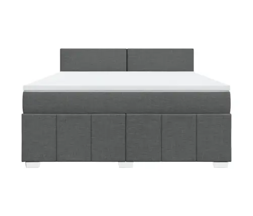 Atsperu Gulta Ar Matraci, Tumši Pelēks, 180X200 Cm, Audums Vidaxl