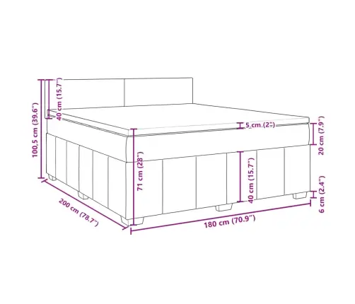 Atsperu Gulta Ar Matraci, Zils, 180X200 Cm, Audums Vidaxl