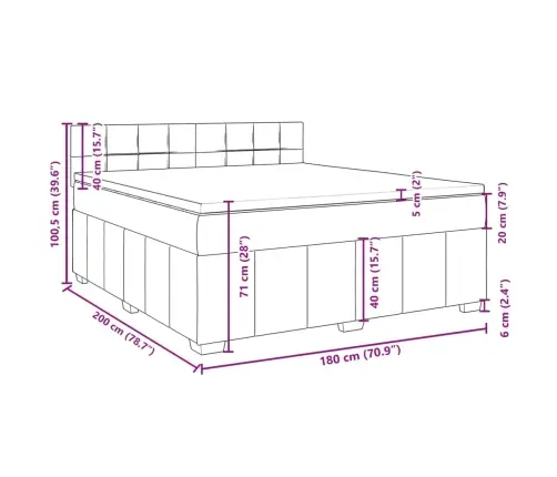 Kontinentaalvoodi Madratsiga, Helehall, 180X200 cm Kangas