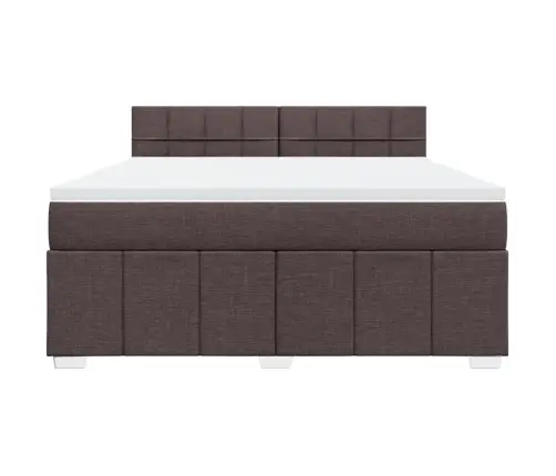 Atsperu Gulta Ar Matraci, Tumši Brūns, 180X200 Cm, Audums Vidaxl