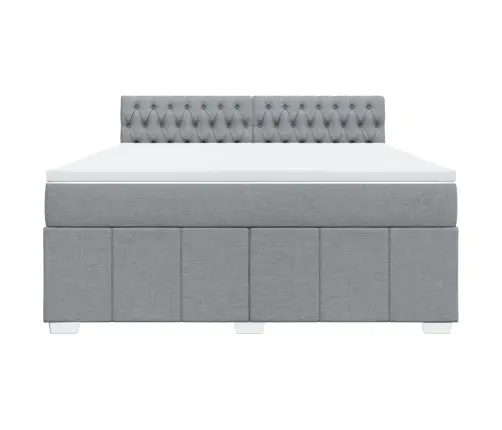 Lova Su Spyruoklėmis Ir Čiužiniu, Pilka, 180X200cm Audinys