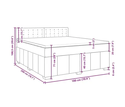 Kontinentaalvoodi Madratsiga, Tumehall, 180X200 cm Kangas