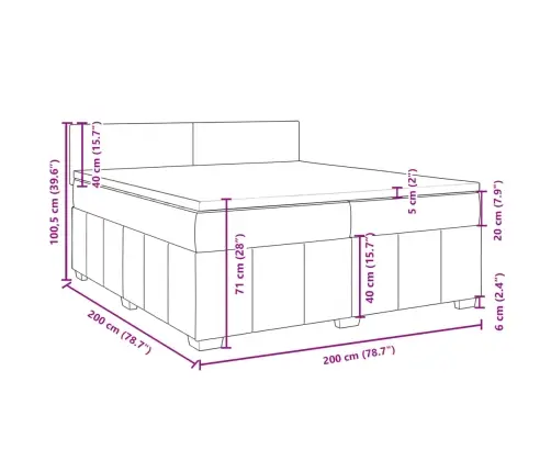 Lova Su Spyruoklėmis Ir Čiužiniu, Tamsiai Pilka, 200X200 Cm