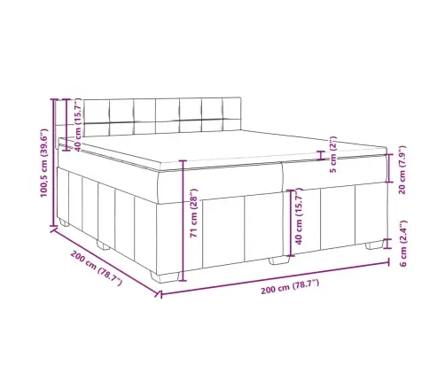 Kontinentaalvoodi Madratsiga, Sinine, 200X200 cm Kangas