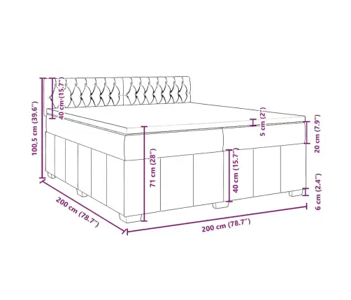 Lova Su Spyruoklėmis Ir Čiužiniu, Juoda, 200X200 cm Audinys