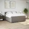 Lova Su Spyruoklėmis Ir Čiužiniu, Taupe, 200X200 cm Audinys