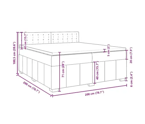 Kontinentaalvoodi Madratsiga, Tumehall, 200X200 cm Kangas