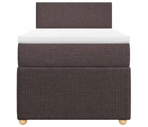 Atsperu Gultas Rāmis Ar Matraci, Tumši Brūna, 80X200 Cm, Audums Vidaxl
