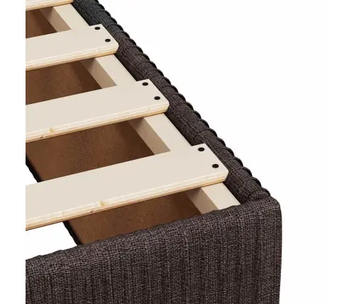 Atsperu Gultas Rāmis Ar Matraci, Tumši Brūna, 80X200 Cm, Audums Vidaxl