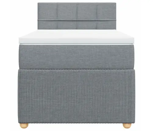 Atsperu Gultas Rāmis Ar Matraci, Gaiši Pelēka Audums, 80X200 Cm Vidaxl