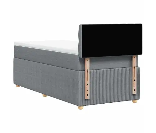 Atsperu Gultas Rāmis Ar Matraci, Gaiši Pelēka Audums, 80X200 Cm Vidaxl