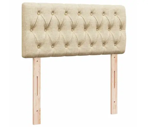 Atsperu Gultas Rāmis Ar Matraci, Krēmkrāsas, 80X200 Cm, Audums Vidaxl