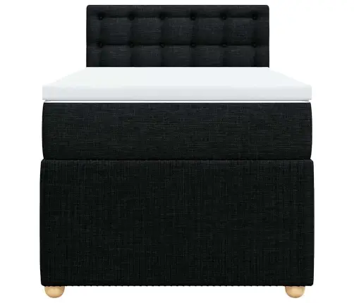 Atsperu Gultas Rāmis Ar Matraci, Melna, 80X200 Cm, Audums Vidaxl