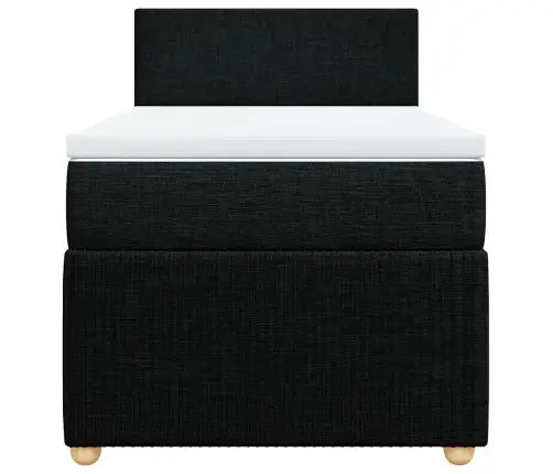 Lova Su Spyruoklėmis Ir Čiužiniu, Juoda, 90X190 cm Audinys