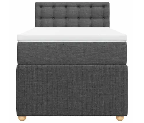 Atsperu Gulta Ar Matraci, Tumši Pelēka, 90X190 Cm, Audums Vidaxl