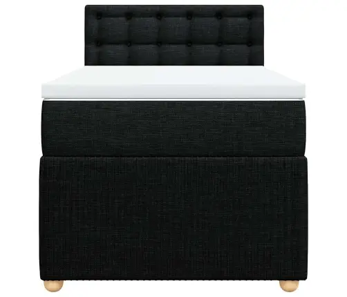 Atsperu Gulta Ar Matraci, Melna, 90X190 Cm, Audums Vidaxl