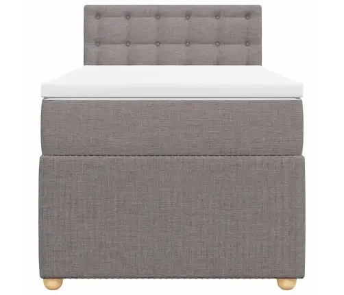 Atsperu Gulta Ar Matraci, Pelēkbrūns, 90X190 Cm, Audums Vidaxl