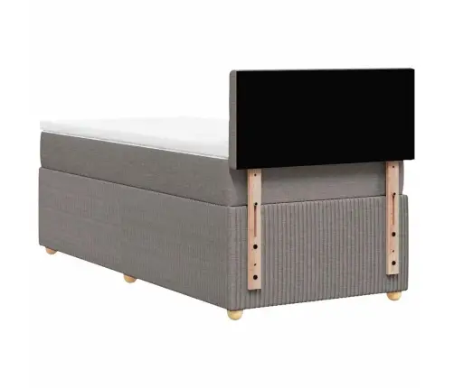 Atsperu Gulta Ar Matraci, Pelēkbrūns, 90X190 Cm, Audums Vidaxl