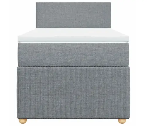 Lova Su Spyruoklėmis Ir Čiužiniu, Pilka, 90X200 cm Audinys