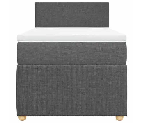 Lova Su Spyruoklėmis Ir Čiužiniu, Tamsiai Pilka, 90X200 Cm