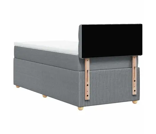 Lova Su Spyruoklėmis Ir Čiužiniu, Pilka, 90X200 cm Audinys