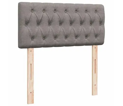 Atsperu Gultas Rāmis Ar Matraci, Pelēkbrūns, 90X200 Cm, Audums Vidaxl