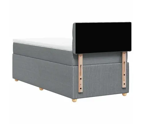 Lova Su Spyruoklėmis Ir Čiužiniu, Pilka, 100X200cm Audinys