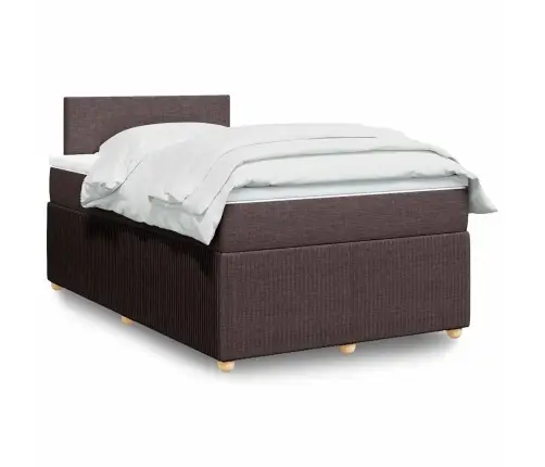 Lova Su Spyruoklėmis Ir Čiužiniu, Ruda, 120X190cm Audinys