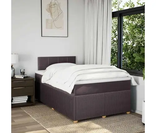 Lova Su Spyruoklėmis Ir Čiužiniu, Ruda, 120X190cm Audinys