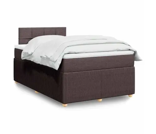 Lova Su Spyruoklėmis Ir Čiužiniu, Ruda, 120X190cm Audinys