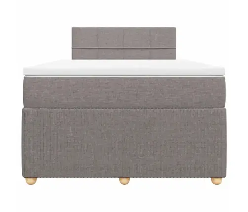 Atsperu Gulta Ar Matraci, Pelēkbrūns Audums, 120X190 Cm Vidaxl