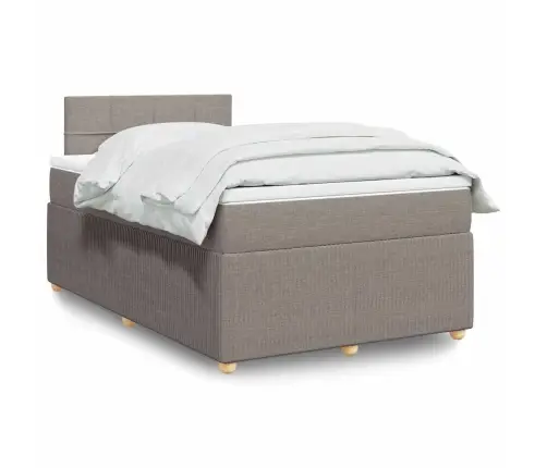 Atsperu Gulta Ar Matraci, Pelēkbrūns Audums, 120X190 Cm Vidaxl