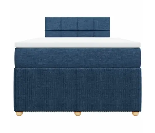 Lova Su Spyruoklėmis Ir Čiužiniu, Mėlyna, 120X190cm Audinys