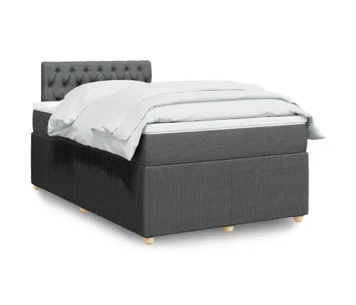 Atsperu Gulta Ar Matraci, Tumši Pelēka Audums, 120X190 Cm Vidaxl