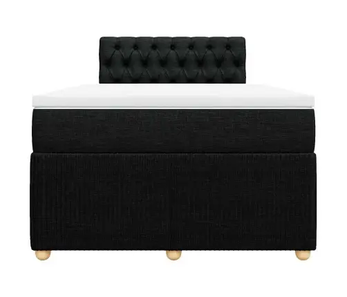 Atsperu Gulta Ar Matraci, Melns Audums, 120X190 Cm Vidaxl