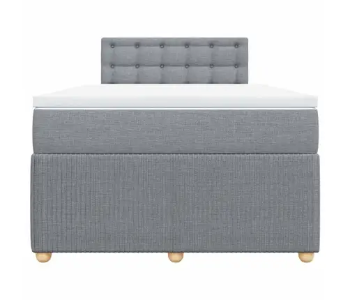 Atsperu Gulta Ar Matraci, Gaiši Pelēka Audums, 120X190 Cm Vidaxl