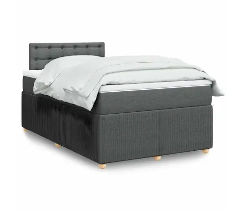 Atsperu Gulta Ar Matraci, Tumši Pelēka Audums, 120X190 Cm Vidaxl